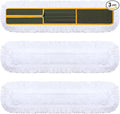 Maxdot 3 Pack 36 Inch Dust Mop Replacement Head for Floor Cleaning Large Cotton Commercial Industrial Heavy Duty Mop Head Refills Sweeper Replacement Janitorial Supply for Hardwood