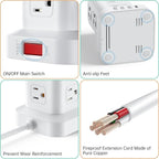 Power Strip Tower (Fast Charge 3A, 6.5 FT (2 Pack))