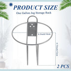 Hicarer 2 Pcs One Gallon Jug Storage Rack Wall Mounted Heavy Duty Steel Wall Rack for 1 Gallon Bottle Round Water Jug Holder with Hardware Hand Sanitizer 6-3/4" W x 5" H x 6-1/2" D (Gray)
