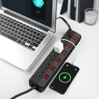 CCCEI Metal Power Strip Individual Switches 6 Outlets, Heavy Duty Power Strip 20Amp Surge Protector for Appliances, 15FT Extension Cord Strip, 1200J Surge Protector 20A 125V 2500W.