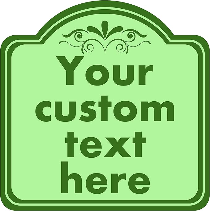 Custom Aluminum Weatherproof Metal Sign, Modern Customizable, Green, 8*8 Inch, Indoor/Outdoor, Versatile Mount