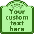 Custom Aluminum Weatherproof Metal Sign, Modern Customizable, Green, 8*8 Inch, Indoor/Outdoor, Versatile Mount