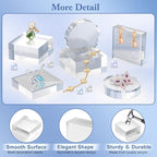 Acrylic Blocks 3 X 3 X 1 Inch 16 Pcs Acrylic Base Stand for Display Clear Block Square Riser Display Stands Pedestal Polished Cube for Jewelry trophy Props Collection Ring