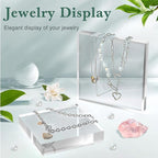 Acrylic Base Stand 4 Pack 5 X 5 X 1 Inch Acrylic Blocks for Display Trophy Base Clear Square Cube Riser Display Cylinder Pedestal Stands for Collectibles Jewelry Props Food Display