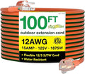Go Green Power Inc. (GG-14000) 12/3 SJTW Outdoor Extension Cord, Lighted End, Orange, 100 ft