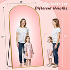 Full Length Mirror, 78" x 38" Arched Full Body Mirror Large Standing Floor Mirrors, Mirrors for Bedroom, Bathroom, Living Room Standing or Wall Leaning, Gold