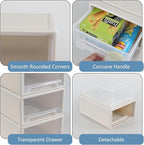 17.5 Quart Plastic Stacking Storage Drawer, Large Stackable Drawer Unit, 3 Packs