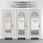 57x20 Door Hanging Full Length Mirror, Floor (Height 5.7ft just Body in1.3ft) Wall Mounted Metal Frame Arch Dressing Mirrors for Bedroom Bathroom Living Room 57 inch Gold