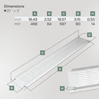 Vent Systems 19.69 x 3.15 Inch (Outer Size) Rectangular Door Vent - White Aluminum Vent Cover Toe Kick Vent Cover - HVAC for Home Cabinet Vent - Intake/Exhaust Door Return Air Vent