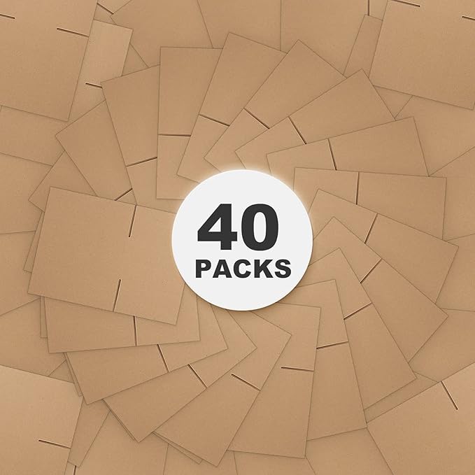 CRUGLA 40 Packs 8x8x4 Shipping Boxes Corrugated Cardboard Boxes Mailers Shipping Box for Packaging Small Business