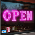 31"x11" Large LED Open Signs for Business Super Bright Unique Design Pink Open Sign with Hanging Installation for Window Stores Bar Hotel Retail Shops Salon Restaurant Office Pink