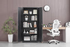 Metal Storage Cabinet with Adjustable Shelves, Garage Storage Cabinets with Doors and Shelves, File Cabinets for Home Office, Kitchen Pantry Cabinet, 71'H, Black