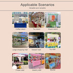 Collapsible Mobile Market Stall Carts Vendor on Wheels, Wood Outdoor Vendor Cart, Easy to Assemble for Parties, Birthdays, Weddings, Bar(Pink1,120cm/47.2in)