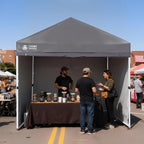 CROWN SHADES 10X10 Comercial Instant Canopy Pop Up Tent with Center Lock, 300D Fabric, 4 Sidewalls, Sto'N Go Bag, Grey