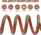 Floor Cord Cover Cable Cavity Self Adhesive Cord Hider Floor 10FT Floor Cable Management Power Cord Protector Floor Electric Cord Covers for Offices, Gym, Exhibitions (Misty Brown Wood, 1.57" x 10')