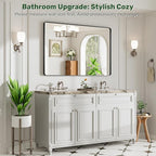 48X32 Black Bathroom Mirror for Over Sink, Metal Framed Vanity Mirror Wall Mounted, Rectangle Mirror for Bedroom Living Room Restroom Entryway, Anti-Rust, HD Tempered Glass