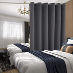 BGment Fashion Sliding Door Curtain 120 X 96 Inches, Wide Thermal Blackout Curtains Room Darkening Room Divider Window Curtain, 1 Panel, Dark Grey, 96 Length X Wide 120