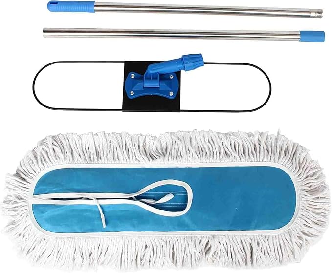 24" Commercial Dust Mop, MEIBEI Dust Floor Mop with Cotton mop Head, Dust Mop for Hardwood Floors with Long Handle, Industrial Dust Mop for Factory, Shopping Mall, Garage, Company, Hotel (24*5 inch)