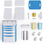 Medical Rolling Storage Crash Cart with Wheels - Adjustable IV Pole, Silent Casters, Needle Disposal Holder, Trash Bin, O2 Holder - Nursing Emergency Cart for Clinic, Hospital, Salon, Lab