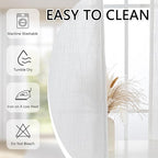 MYSKY HOME Extra Long Curtains for Living Room, 102 Inch Length Semi Sheer Curtains Soft Cotton Fabric Boho Window Drapes Light Filtering Backdrop Panels Pinch Pleated, 40 x 102 in, Natural, 2 Pieces