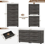Aheaplus Closet Drawers Set of 2, Wood Closet Organizers and Storage with 3 Drawers, Closet Drawers Organizer System, Nightstands Bedside End Table with 3 Drawers Storage for Bedroom, Black Oak