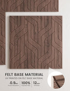 Large Felt Bulletin Board,Cork Board Alternative 70.87'' x 47.24'' Art Acoustical Wall Panels-6 Pack with 60 Adhesive Tabs,for Recording Studio/Home Offices-Walnut/Artistic