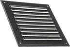 Vent Systems 6 x 6 Inch (Inner) Black Vent Cover - Square Metal HVAC Return Air Grille with Mesh Screen - Register Wall Vent Duct Grill - Outdoor, Indoor, Crawlspace - Exhaust Ventilation Grill