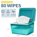 Wipes Dispenser, One-Handed Operation Wipe Holder for Baby & Adult, Seal-Designed Wipes Container for Bathroom Keep Diaper Wipes Fresh (Green)