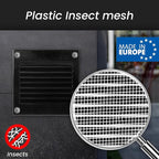 Repa Market 12x6 Inch Air Vent Cover/Black Galvanized Steel Louvered Grill Cover with Mesh Screen/Wall or Ceiling Vent/Durable Flush Mount HVAC Register for Indoor and Outdoor Ventilation
