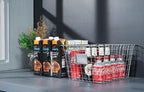 4 Pack【Extra-Large 2+2】 Wire Handmade Storage Basket for Organizing Household Goods,Pantry Organization,Bathroom countertop,Laundry,Wardrobe Storage Basket,Black