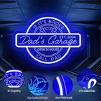 Custom Neon Garage Sign, Personalized Father's Day Gifts, Garage LED Neon Light For Man Cave Decor, Multiple Mounting Ways, Dimmable Neon Garage Name Sign For Men, Dad