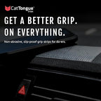 CATTONGUE GRIPS 2” Non-Abrasive Grip Tape Strips - Heavy-Duty, Waterproof Anti-Slip Tape for Furniture, Bathtubs, Frames, Gaming & More - Indoor & Outdoor Anti-Slip Solution (Black)