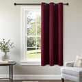 ChrisDowa Grommet Blackout Curtains for Bedroom - Thermal Insulated Room Darkening Curtains for Living Room (1 Panel Set, Burgundy Red,42W x 63L)