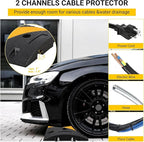 6 FT Heavy Duty Rubber Speed Bump 2-Pack, Driveway Cable Protector Ramp with Installation Bolts for Parking Lots, Garage & Gravel Roads