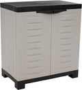 Sunnydaze Plastic Garage Storage Cabinet with Adjustable Shelf - 25.5" H - Garage, Office, Home, Laundry Room - Gray