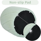 Modern Round Ottoman 2Pcs, Spiral-Tufted Foot Stool Ottoman, Teddy Fleece Upholstered Vanity Stool for Makeup, Bedroom, Living Room, Light Green