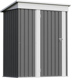 Patiowell 5x3 FT Outdoor Storage Shed, Garden Tool Shed with Sloping Roof and Lockable Door, Metal Shed for Backyard Garden Patio Lawn, Gray