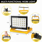 LED Work Light, 60W 6000LM Work Lights on Stand，LED Flood Light Outdoor 13ft Cord with Plug, 3 Modes, Magnetic Base, Hook Design Portable Work Light for Workshop, Garage, Construction Site
