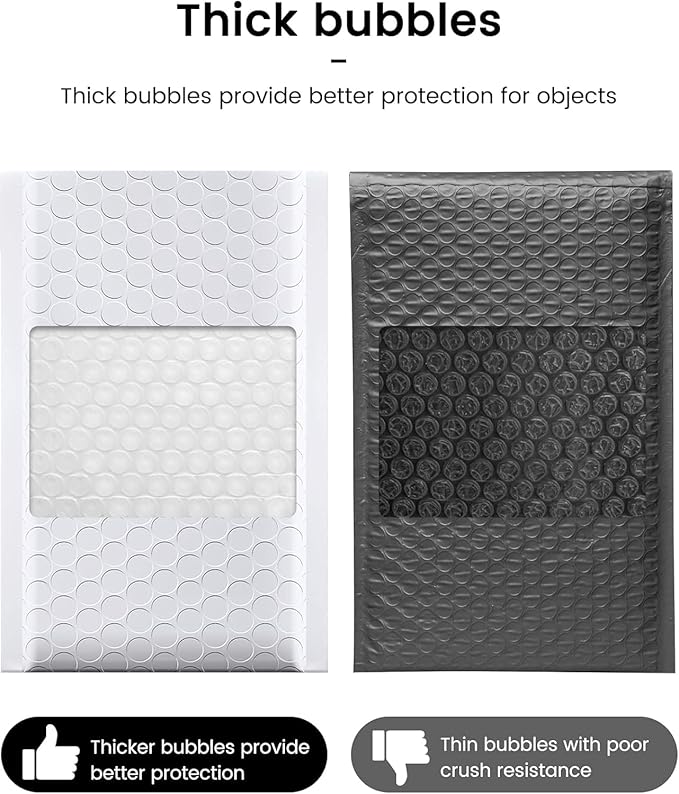 GSSUSA White Bubble Mailers 4x7 Small Padded Envelopes 4000 Pack,Strong Adhesion Bubble Mailer Self-Seal Bubble Envelopes for Small Business