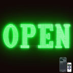 Open Sign for Business, 40"x14" Jumbo Open Sign with Timer and Remote Control, Dynamic Light Modes Led Signs for Storefront Window Bar Salon Cafes Retail Shops Green