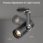 LED 12W Dimmable Track Lighting Heads with 10° to 55° Adjustable Beam Angle H Type 97 CRI 3000K Warm White Ceiling Spotlight for Accent Task Art, 1080lm, Black, 4 Pcs