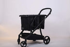 GreenCart Foldable Shopping Cart for Groceries with 3 Reusable Shopping Bags, Easy to Use in Stores, Utility Cart Holds 100lb (Black Frame + 3 Black Baskets)
