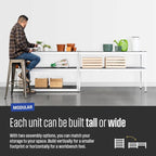 SafeRacks Modular Garage Shelving - 5 Tier Storage Shelves, Tall Metal Rack Shelves for Storage, Heavy Duty Steel Shelf Organizer for Garage, Or Kitchen Pantry (White, 18 x 36 x 72)