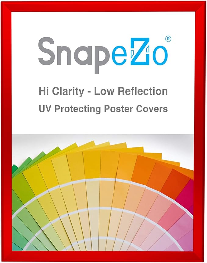 SnapeZo Photo Frame 18x24, Red, 1.25 Inch Aluminum Profile, Front-Loading Snap Frame, Wall Mounting, Professional Series