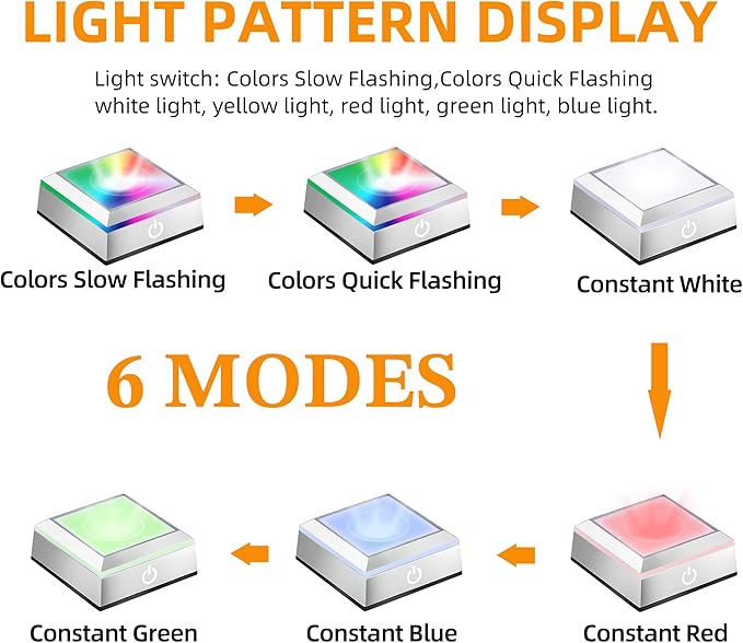 EUSTUMA LED Light Base Non-Slip Square Display Stand In A Variety of Colors,Suitable for Glass Crystal Spherical Artwork (Silver Led Base for Glass Ball)