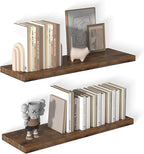 12 Inch Deep Floating Shelves for Wall 2 Pack Floating Shelfs Large Storage Space Wall Decor Display Shelf for Bathroom Living Room Bedroom Kitchen 36" W x 12" D x 1.2" H Rustic Brown