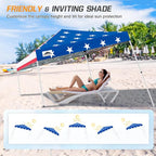 EAGLE PEAK 10x10 Slant Leg Pop-up Canopy Tent Easy One Person Setup Instant Outdoor Beach Canopy Folding Portable Sports Shelter 10x10 Base 8x8 Top (American Flag)