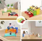Acrylic Display Risers 2 Sets 3 Tier Cupcake Stand for Dessert Jewelry Pop Figures Shelves Retail Shoe Showcase (Mix Colors)
