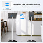 AboveTEK Anti Theft iPad Floor Stand, Robust Security Kiosk POS Tablet Stand, Height Adjustable Secure Holder Enclosure w/Lock and Key Mechanism for iPads/iPad Air/iPads Pro, Ideal for Retail Business