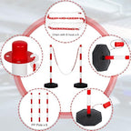 Amylove 9 Packs Traffic Delineator Post Cone with Base, Traffic Cones Safety Cones Caution Cones Plastic Stanchion Chain Safety Barriers with 6.6 Feet Link Chain and S Hooks for Parking Lot (Red)